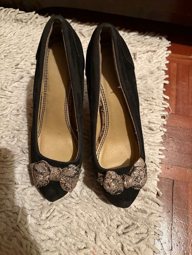 Tacones negros altos Blanco