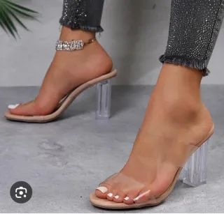 Sandalias Zara Tiras Transparentes Tacón