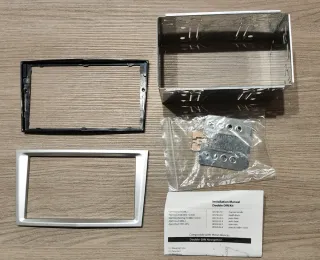 Adaptador radio 2 Din Opel cromo mate.