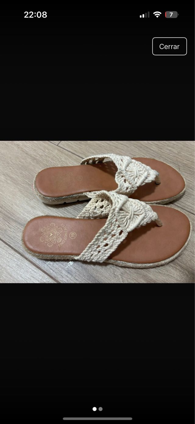 Sandalias beige y marrón talla 38