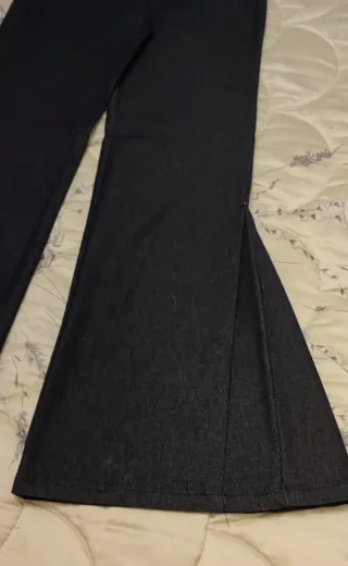 Pantalón de campana azul mujer