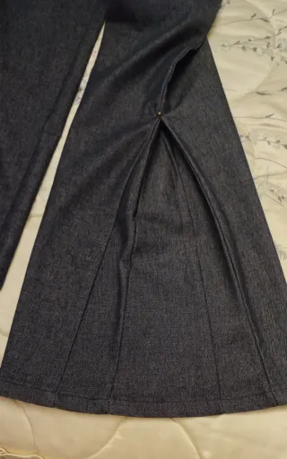 Pantalón de campana azul mujer