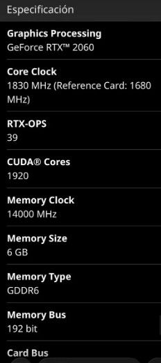 Tarjeta Gráfica Gigabyte RTX 2060 6GB