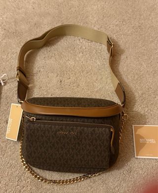 Riñonera Michael Kors Marrón y Dorada