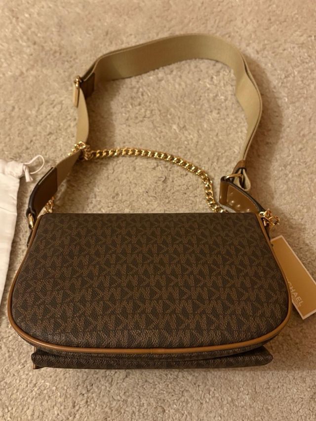 Riñonera Michael Kors Marrón y Dorada