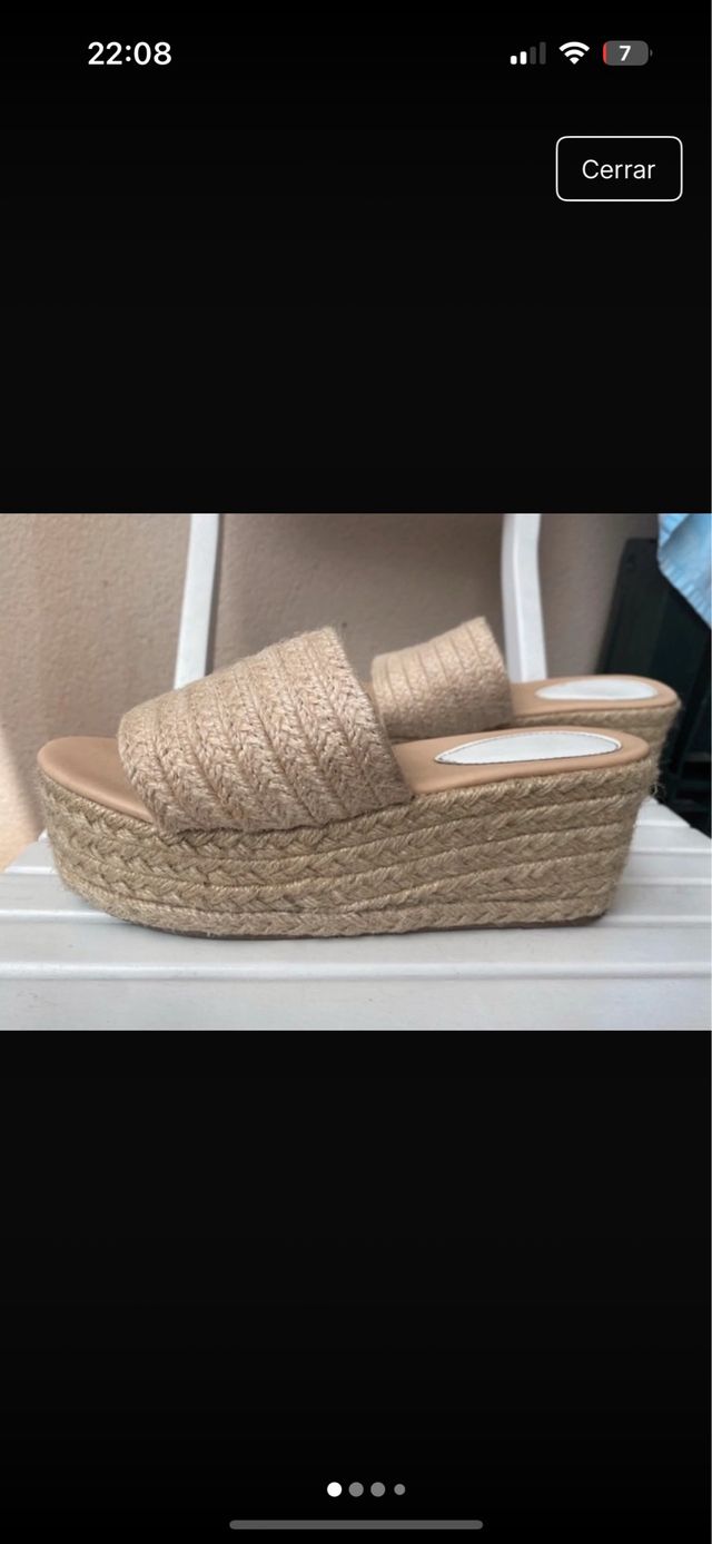 Cuñas esparto plataforma beige