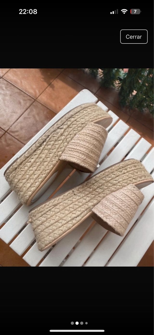 Cuñas esparto plataforma beige