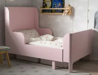 Cama para niña extensible rosa  80x200cm