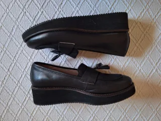 Zapatos cuña Topolino piel negra