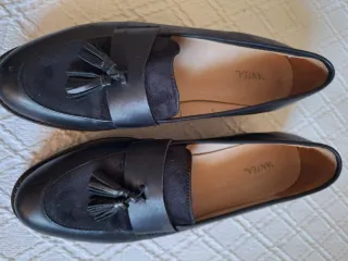 Zapatos cuña Topolino piel negra