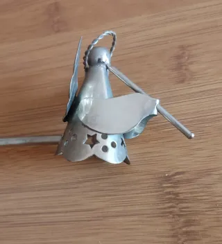 APAGAVELAS VINTAGE METAL PLATEADO FORMA DE ÁNGEL