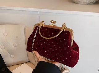 Bolso de fiesta terciopelo con pedrería