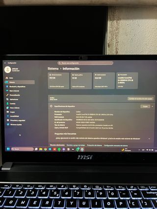 Portátil MSI WS66 i9 64GB RAM