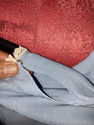 Camisón, camisola, artesanal vintage azul.