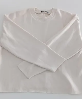 Jersey de punto beige zara T. M