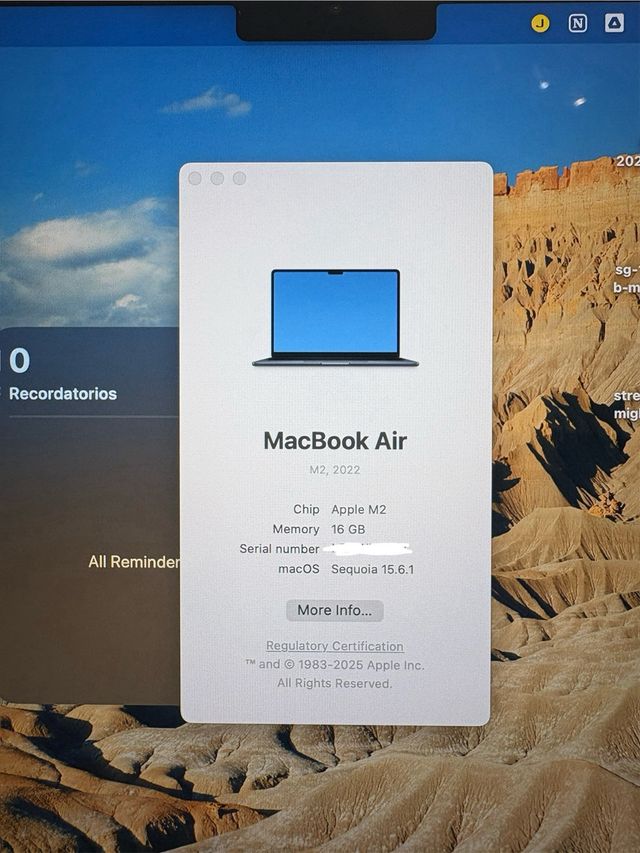 MacBook Air M2 2022 16GB RAM US Qwerty