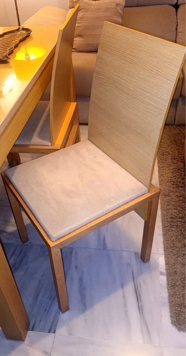 Mesa comedor madera nogal 4 sillas extensible 2, 4