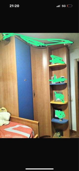 Cómoda infantil 3 cajones azul y amarillo