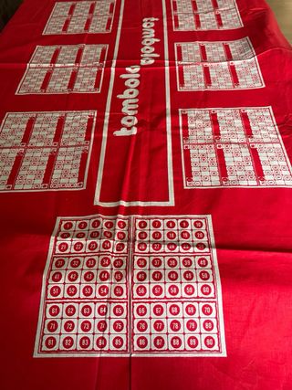 Tovaglia Tombola Vintage con numeri in legno