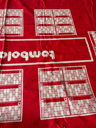 Tovaglia Tombola Vintage con numeri in legno