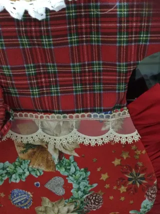 Copriforno vestitino a quadri e fantasia natalizia