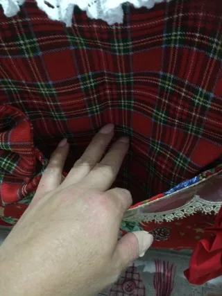 Copriforno vestitino a quadri e fantasia natalizia