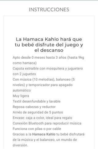 Hamaca Balancín Bebé Kahlo Gris