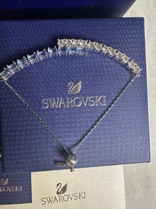 Conjunto Swarovski Matrix 3 Joyas Azul/Plata