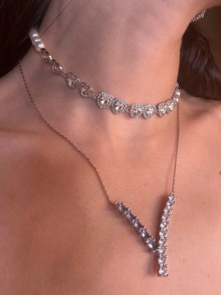 Conjunto Swarovski Matrix 3 Joyas Azul/Plata