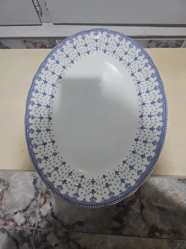 Juego de loza floral azul y blanco 10 piezas