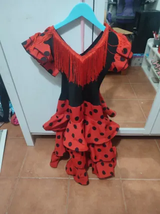 Vestido Flamenco Niña Rojo y Negro