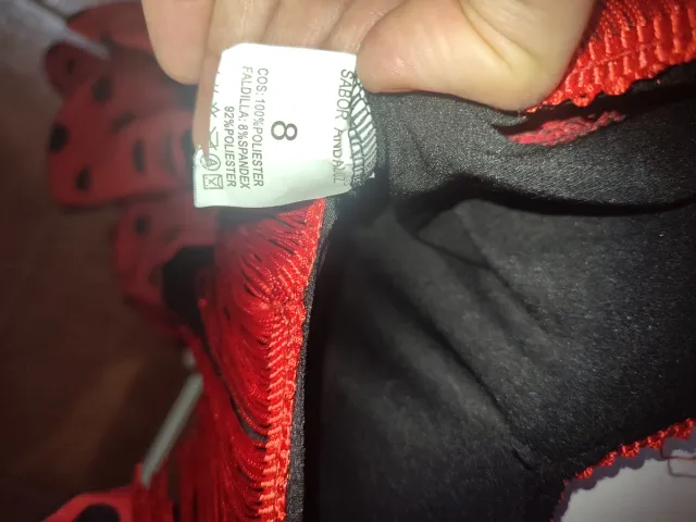 Vestido Flamenco Niña Rojo y Negro