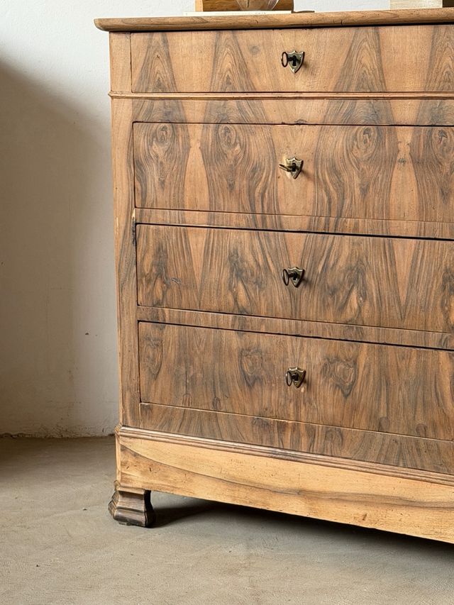 Comodino Impero Biedermeier Noce