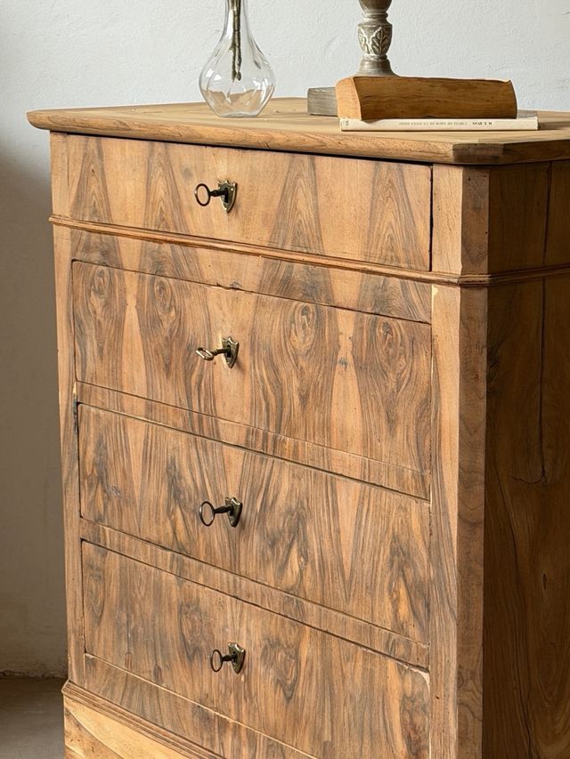 Comodino Impero Biedermeier Noce