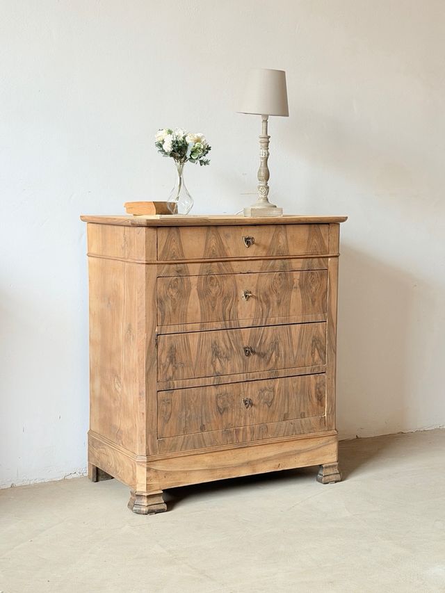 Comodino Impero Biedermeier Noce