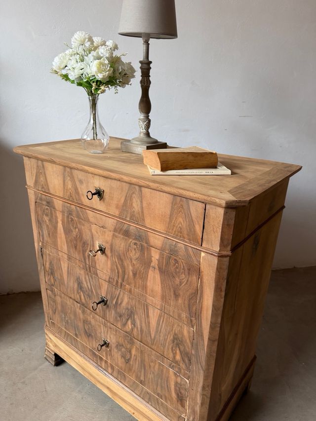 Comodino Impero Biedermeier Noce