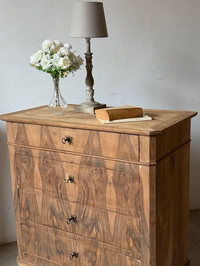 Comodino Impero Biedermeier Noce