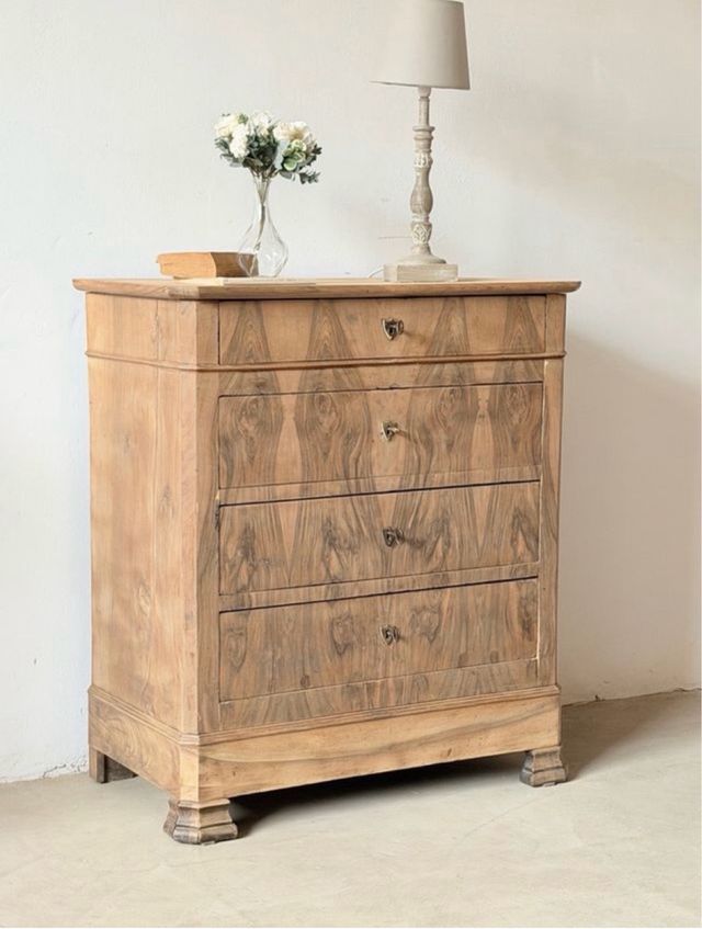 Comodino Impero Biedermeier Noce