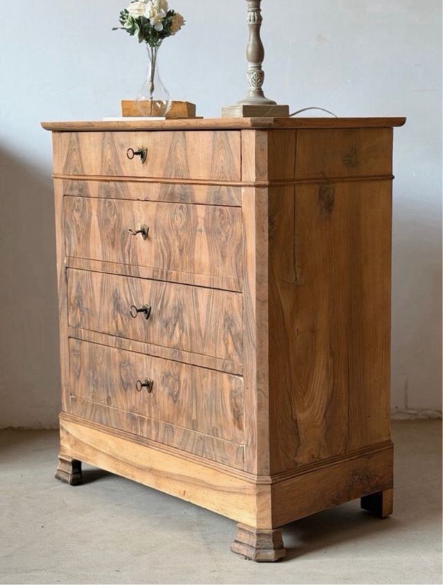Comodino Impero Biedermeier Noce