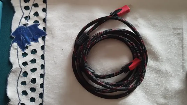 Cable HDMI Trenzado Negro/Rojo