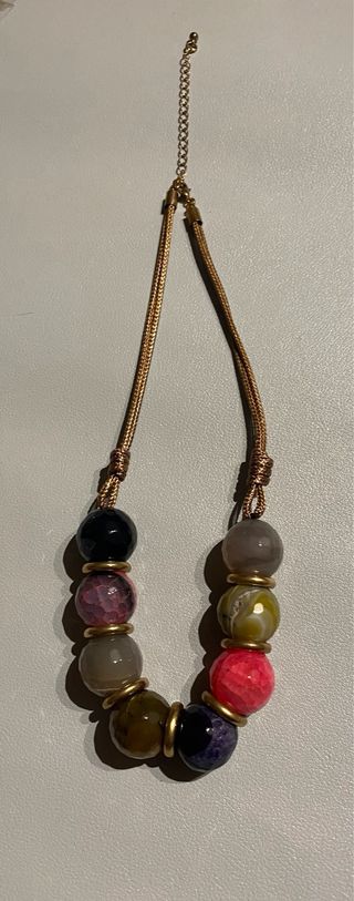 Collar de gemas naturales y agatas multicolor