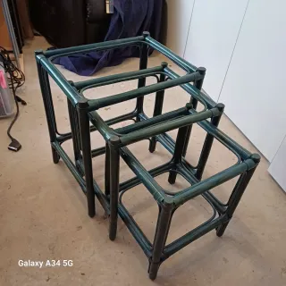 Juego 3 Mesas Auxiliares Bambú