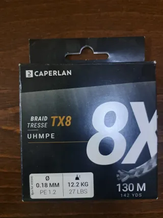 Línea trenzada Caperlan TX8 0.18mm 130m
