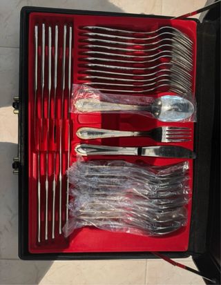 Cubertería de lujo en maletín Acero 18/10 Navidad