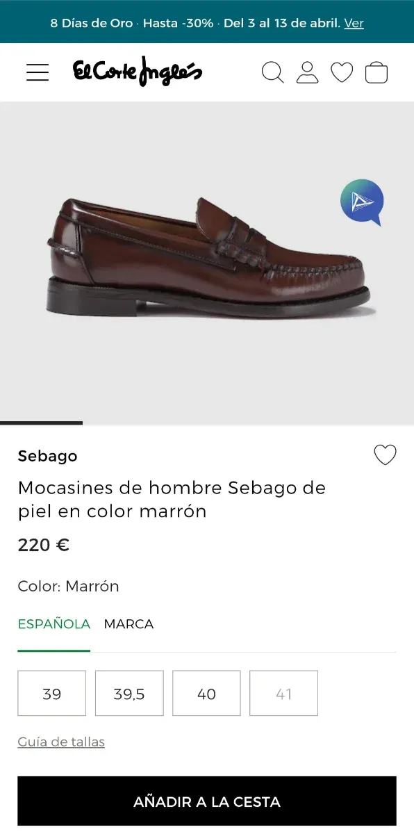 Mocasines Sebago Marrones Talla 40