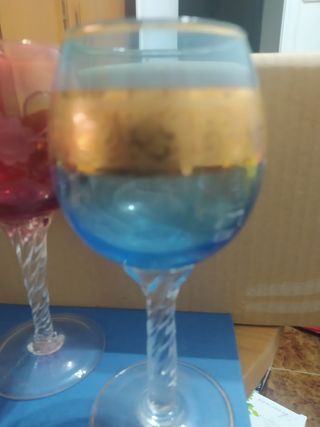 Set 4 Bicchieri Murano Colorati Oro