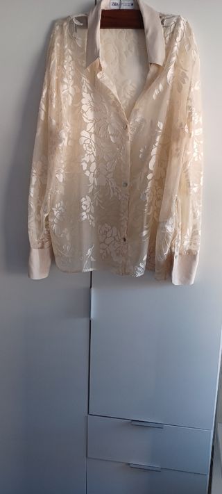 Blusa Zara Beige Talla M