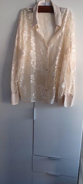 Blusa Zara Beige Talla M