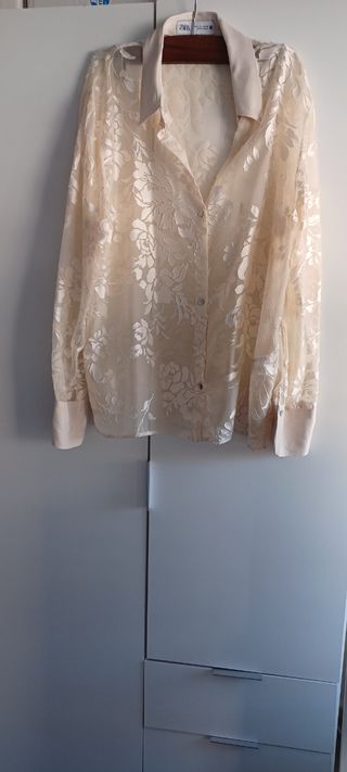 Blusa Zara Beige Talla M