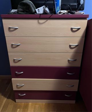 Cajonera 6 cajones madera y metal